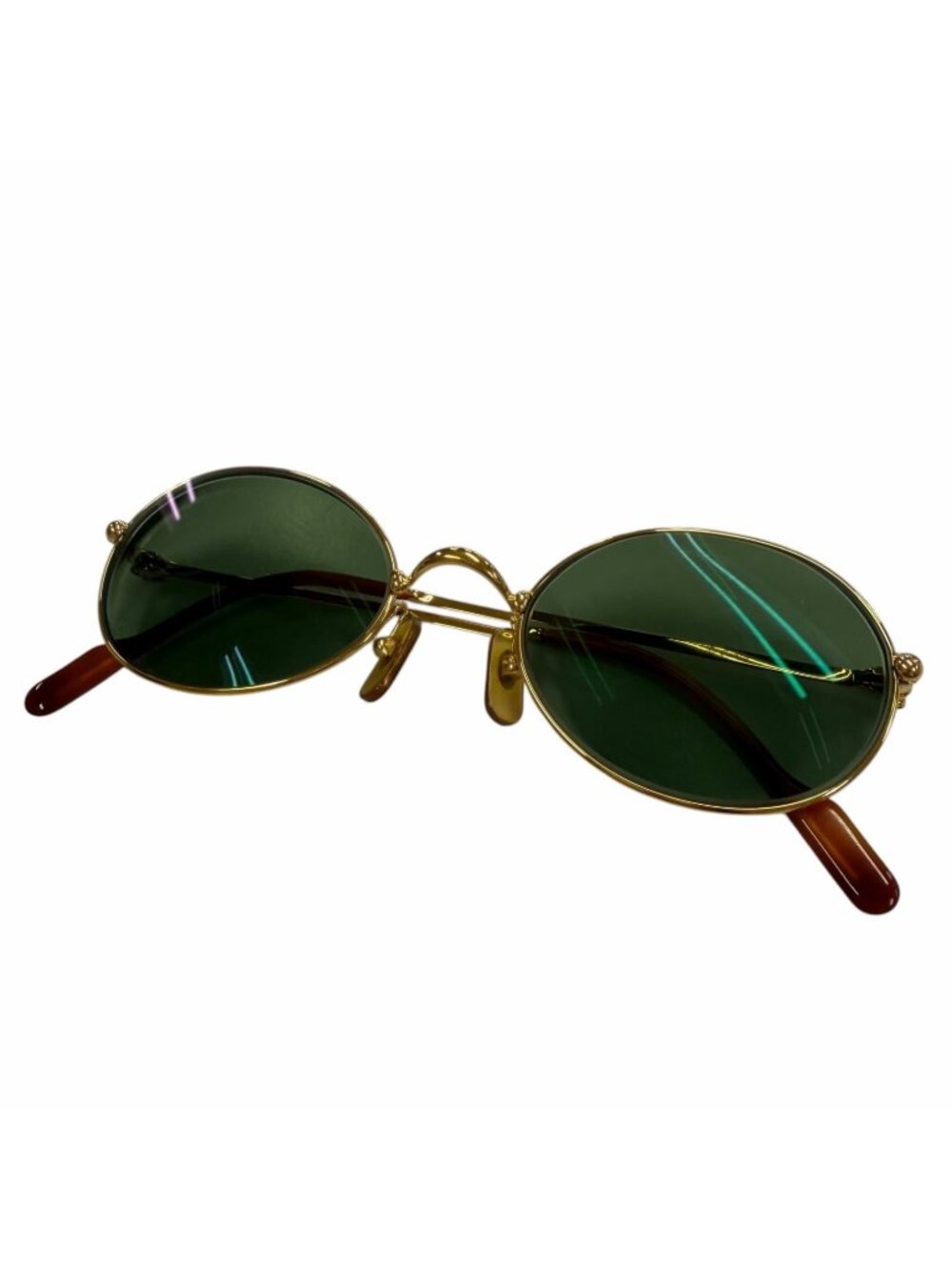 Cartier Trinity Eyewear Sunglasses with Oval Logo Gold Brown Prescription